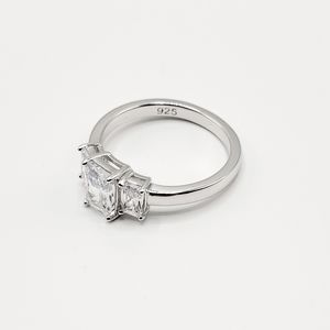 Triple Emerald Cut CZ Ring